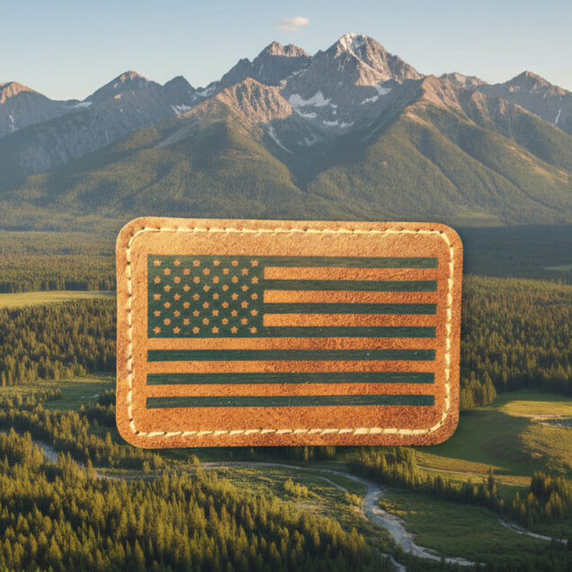 American Flag Leather Patch